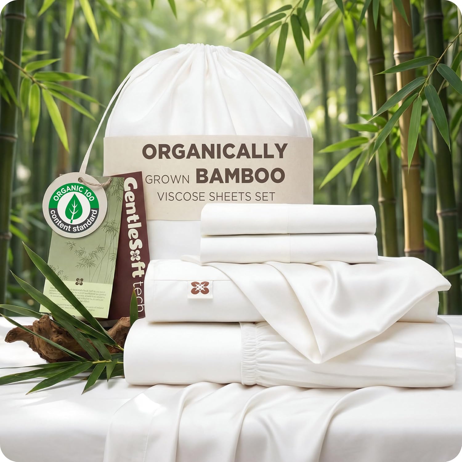 Organically Grown Bamboo Viscose Queen Sheet Set
